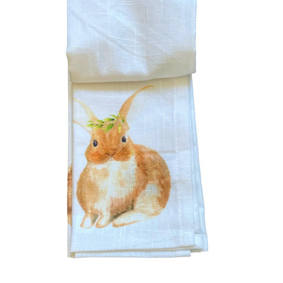 The Farmhouse Easter Bunny Cotton Napkins 18x18 Set of 4 Spring NEW - Picture 6 of 9